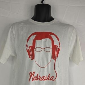 Adidas Nebraska White Red Graphic T-Shirt Size Small NWT CB-3271